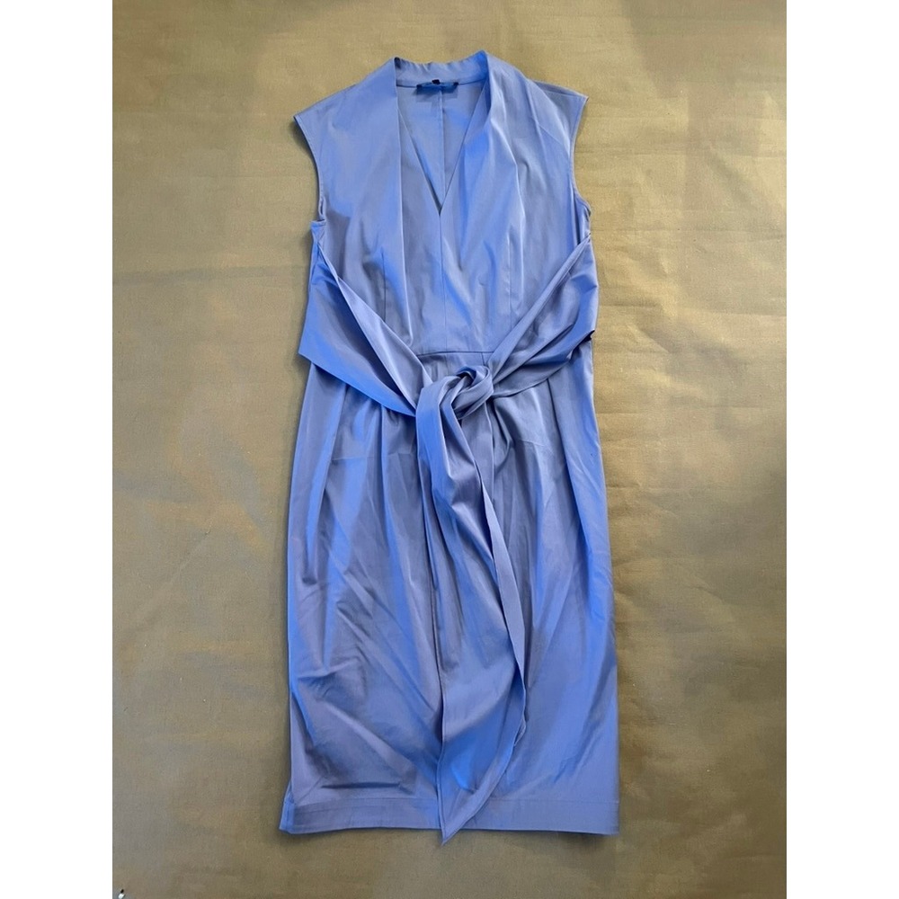 Lafayette 148 Poplin Shift Dress Sz 4 Periwinkle Sleeveless Luxury Workwear